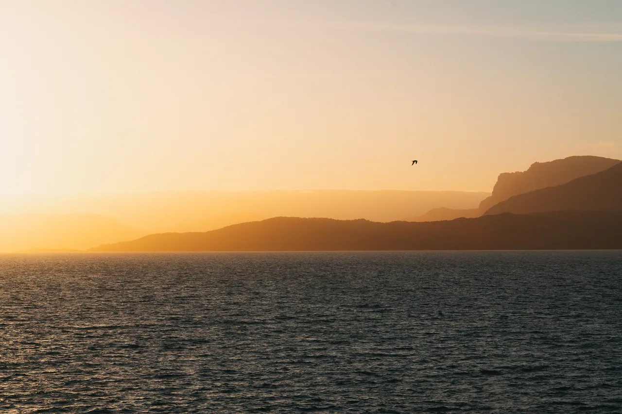 Sunset in Norway, calm, nature.